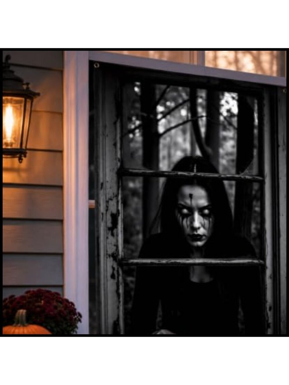 Halloween Window Cover Scary Ghost Door Curtain Decoration 31x47 Haunted House